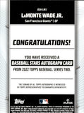 2022 LaMonte Wade Jr. Topps Series 2 BLACK ROOKIE BASEBALL STARS AUTO 136/199 AUTOGRAPH RC #BSA-LWJ San Francisco Giants