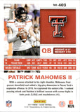 2017 Patrick Mahomes Panini Score ROOKIE RC #403 Kansas City Chiefs