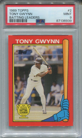 1989 Tony Gwynn Topps BATTING LEADERS PSA 9 #2 San Diego Padres HOF 6939