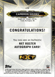 2020 Cameron Grimes Topps WWE NXT ROOKIE BRONZE ROSTER AUTO 49/99 AUTOGRAPH RC #A-CG NXT