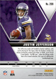 2020 Justin Jefferson Panini Mosaic ROOKIE RC #209 Minnesota Vikings 1