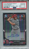2018 Luken Baker Bowman Chrome Draft 1ST BOWMAN BLACK REFRACTOR PROSPECT AUTO 39/75 AUTOGRAPH PSA 10 #CDALB St. Louis Cardinals 4639