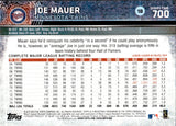 2015 Joe Mauer Topps Series 2 SP IN DUGOUT VARIATION #700 Minnesota Twins HOF