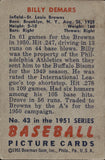 1951 Billy DeMars Bowman #43 St. Louis Browns BV $20