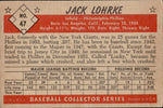 1953 Jack Lohrke Bowman Black and White #47 Philadelphia Phillies BV $40