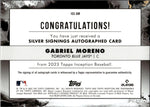 2023 Gabriel Moreno Topps Inception SILVER SIGNINGS AUTO 71/99 AUTOGRAPH #ISS-GM Toronto Blue Jays