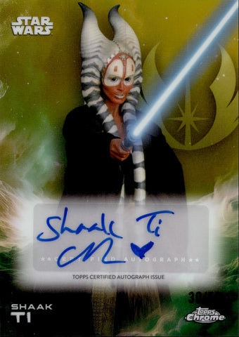 2025 Orli Shoshan as Shaak Ti Topps Chrome Star Wars GOLD REFRACTOR AUTO 30/50 AUTOGRAPH #A-OS The Attack of the Clones