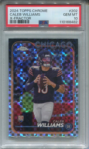 2024 Caleb Williams Topps Chrome XFRACTOR ROOKIE RC PSA 10 #202 Chicago Bears 8482