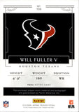 2016 Will Fuller V Panini National Treasures ROOKIE PATCH AUTO 31/99 AUTOGRAPH RELIC RC #106 Houston Texans