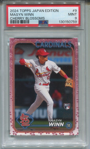 2024 Masyn Winn Topps Japan Edition ROOKIE CHERRY BLOSSOMS 87/99 RC PSA 9 #9 St. Louis Cardinals 0759