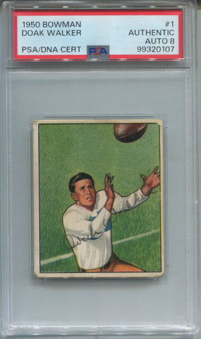 1950 Doak Walker Bowman PSA/DNA AUTHENTIC 8 AUTO AUTOGRAPH #1 Detroit Lions HOF 0107