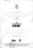 2025 Zaria Topps Royalty WWE ROOKIE PURPLE FOIL ROYALTY SHIRT AUTO 05/50 AUTOGRAPH RELIC #RYA-ZAR NXT