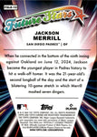 2024 Jackson Merrill Topps Chrome Logofractor Edition GREEN REFRACTOR 28/99 #FSLE-12 San Diego Padres