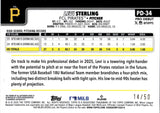 2025 Levi Sterling Topps Pro Debut GOLD FOIL AUTO 14/50 AUTOGRAPH #PD-34 Pittsburgh Pirates