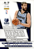 2014-15 Marc Gasol Panini Prizm SKY BLUE PRIZM 12/49 #78 Memphis Grizzlies