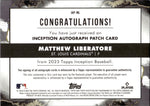 2023 Matthew Liberatore Topps Inception ROOKIE PATCH AUTO 055/149 AUTOGRAPH RELIC RC #IAP-ML St. Louis Cardinals