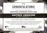 2023 Matthew Liberatore Topps Inception ROOKIE PATCH AUTO 055/149 AUTOGRAPH RELIC RC #IAP-ML St. Louis Cardinals