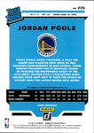 2019-20 Jordan Poole Panini Donruss RATED ROOKIE AUTO AUTOGRAPH RC #226 Golden State Warriors