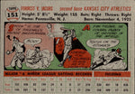 1956 Spook Jacobs Topps #151 Kansas City Athletics BV $20