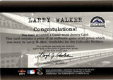 2001 Larry Walker Fleer Genuine FINAL CUT JERSEY RELIC #_LAWA Colorado Rockies HOF