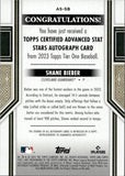 2023 Shane Bieber Topps Tier One ADVANCED STATS STARS AUTO 12/50 AUTOGRAPH #AS-SB Cleveland Indians