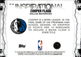2025-26 Cooper Flagg Topps Chrome INSPIRATIONAL ROOKIE RC #IP-18 Dallas Mavericks