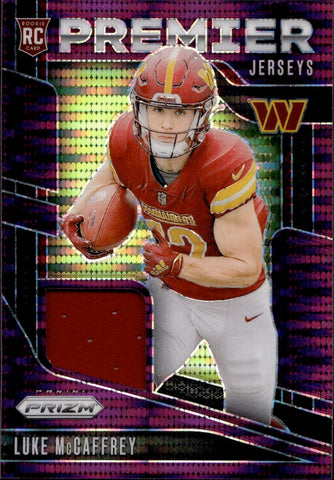 2024 Luke McCaffrey Panini Prizm PREMIER JERSEYS PURPLE PULSATR ROOKIE JERSEY Washington Commanders PJ-LMY