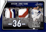 2022 Hyeon-Jong Wang Panini Absolute TOOLS OF THE TRADE DUAL PATCH 41/49 RELIC #TTT2-HY Texas Rangers