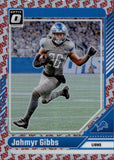 2024 Jahmyr Gibbs Donruss Optic ONE HUNDRED PRIZM #64 Detrot Lions