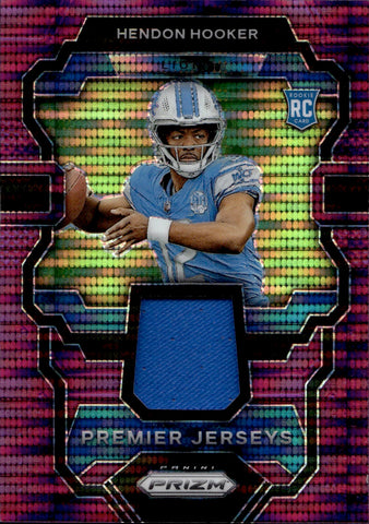 2023 Hendon Hooker Panini Prizm PREMIER JERSEYS PURPLE PULSAR ROOKIE JERSEY Detroit Lions #PJ-HH