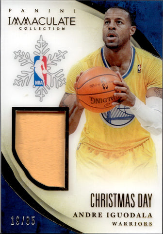 2013-14 Andre Iguodala Panini Immaculate CHRISTMAS DAY MATERIALS JERSEY 19/85 Golden State Warriors #50