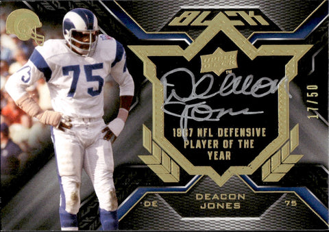 2009 Decan Jones Upper Deck Black AUTO 17/50 AUTOGRAPH #BPS-DJ Los Angeles Rams HOF