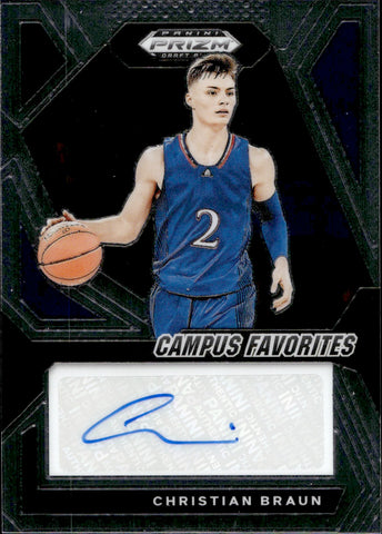 2024 Christian Braun Panini Prizm Draft CAMPUS FAVORITES AUTO Denver Nuggets #CFS-CBR