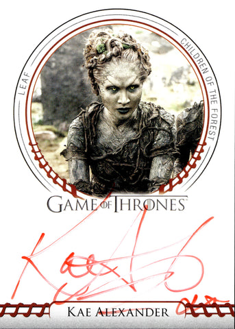 2022 Kae Alexander as Leaf Rittenhouse Game of Thrones Volume 2 RED INK AUTO AUTOGRAPH #_KAAL 1