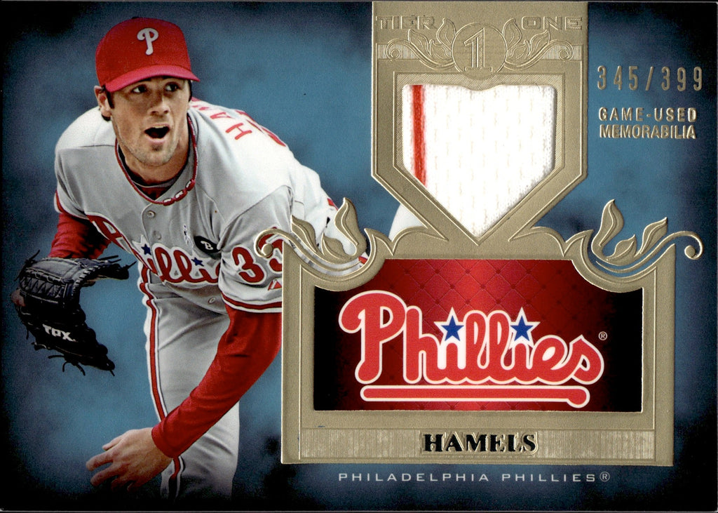 2011 Cole Hamels Topps Tier One TOP SHELF RELIC JERSEY 345/399 #TSR-25