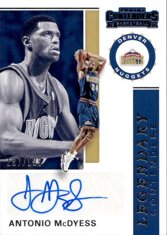2019-20 Antonio McDyess Panini Contenders LEGENDARY CONTENDERS AUTO 187/199 AUTOGRAPH #LC-AMD Denver Nuggets
