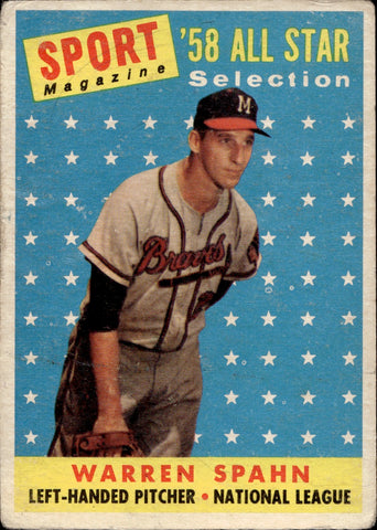 1958 Warren Spahn Topps Milwaukee Braves #494 BV$60