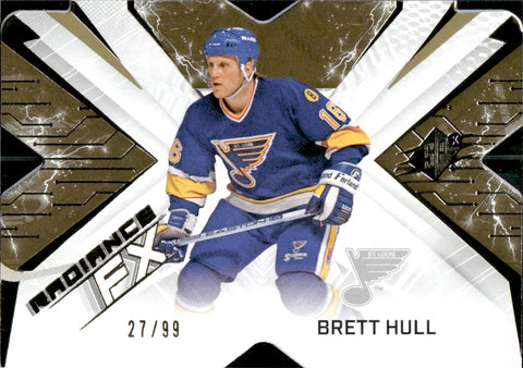 2022-23 Brett Hull Upper Deck SPx RADIANCE F/X GOLD 27/99 #RFX-8 St. Louis Blues HOF