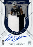 2021 Micah Parsons Panini National Treasures ROOKIE PRODIGY JUMBO PATCH AUTO 08/25 AUTOGRAPH RELIC RC #PPA-MP Dallas Cowboys