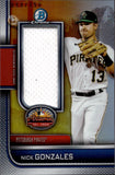 2023 Nick Gonzales Bowman Chrome 2022 AFL JUMBO JERSEY 094/150 RELIC #aflr-NG Pittsburgh Pirates