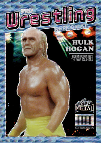 2024 Hulk Hogan Leaf Metal Legends PRO WRESTLING PERIODICAL LIGHT BLUE WAVE 6/8 #WP-7 WWE Legend