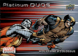2022 Wolverine and Colossus Upper Deck Marvel Platinum #PD9 PLATINUM DUOS RAINBOW