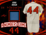 2024 Hank Aaron Leaf In The Game Used RED FOIL A NUMBERS GAME JERSEY 3/4 RELIC #ANG-17 Atlanta Braves HOF