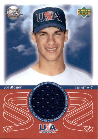 2002 Joe Mauer Upper Deck Sweet Spot ROOKIE JERSEY RELIC RC #USA-JM Minnesota Twins