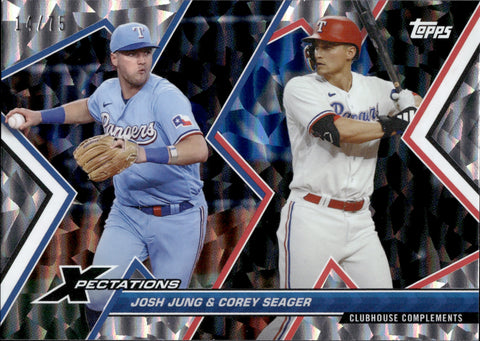 2023 Josh Jung Corey Seager Topps Xpectations CLUBHOUSE COMPLEMENTS 14/75 #65 Texas Rangers