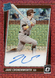 2021 Jake Cronenworth Donruss Optic RED MOJO RATED ROOKIE AUTO 19/99 AUTOGRAPH #RRS-CR San Diego Padres