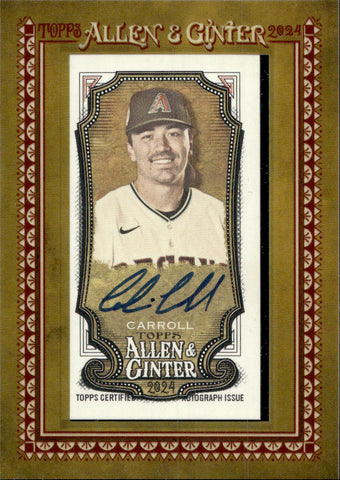 2024 Corbin Carroll Topps Allen & Ginter MINI FRAMED AUTO AUTOGRAPH #MA-CC Arizona Diamondbacks