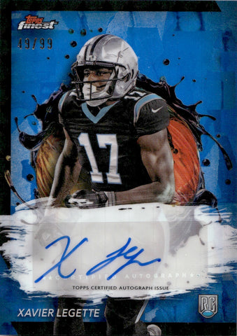 2024 Xavier Legette Topps Finest BLUE REFRACTOR ROOKIE AUTO 49/99 AUTOGRAPH RC #RFA-XL Carolina Panthers