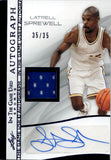 2025 Latrell Sprewell Leaf In the Game Used BLUE FOIL JERSEY AUTO 35/35 AUTOGRAPH RELIC #IGA-LS1 Golden State Warriors