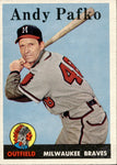 1958 Andy Pafko Topps #223 Milwaukee Braves BV $10